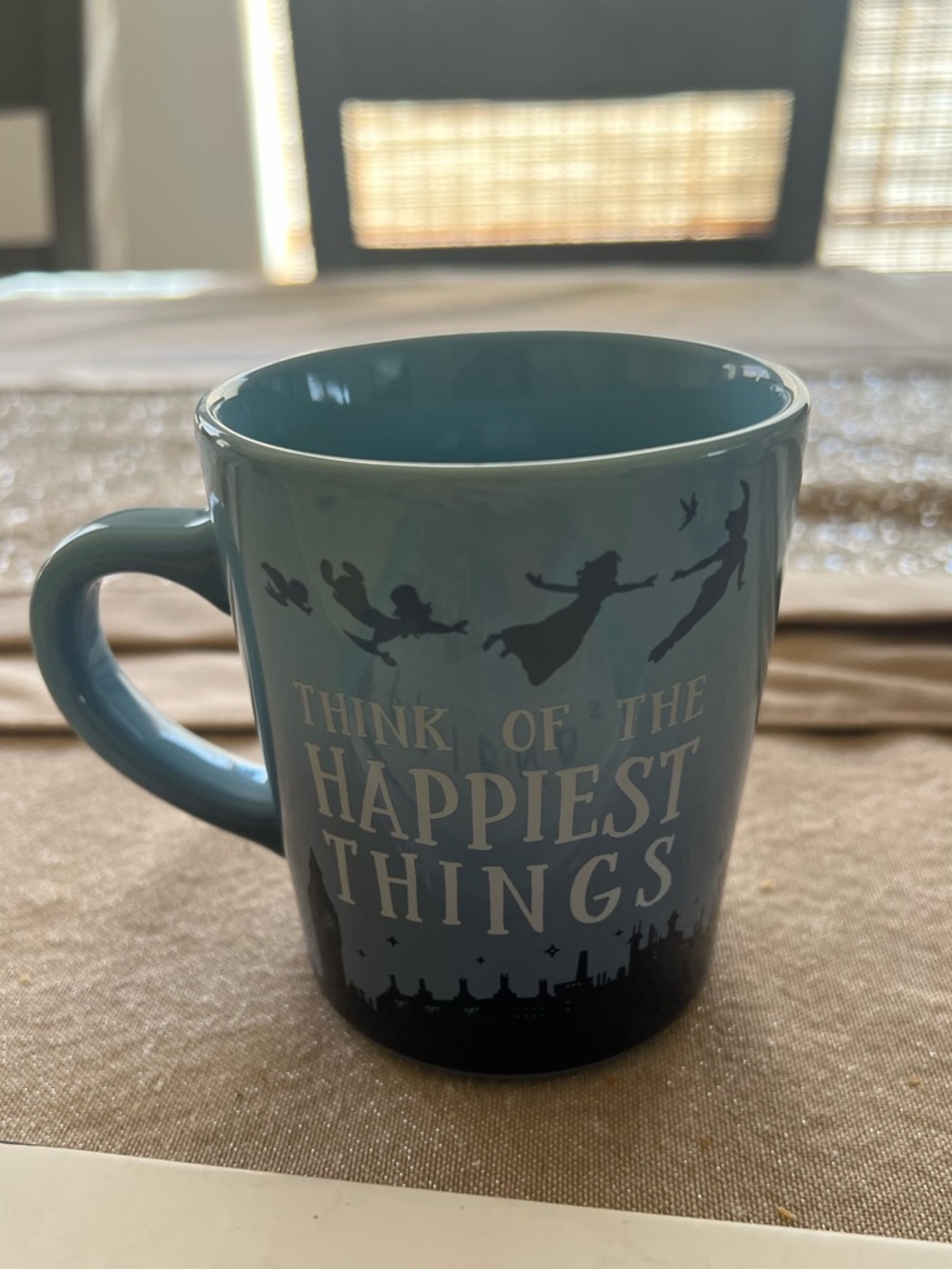 Blue 'Think of the Happiest Things' Ceramic Mug